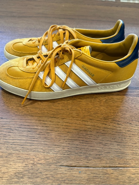 adidas Other - adidas Gazelle Men's Sneakers in Mustard Yellow with White Stripes and Navy Heel
